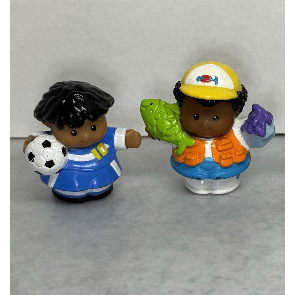 Fisher-Price Little People Soccer Player #10 Blue Jersey & Boy Fish 2008 2007